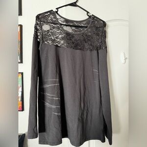Torrid Lace Blouse in Gray